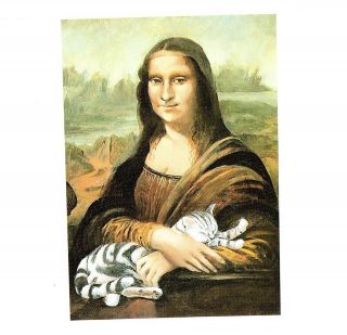 10563) Postcard   Arty Cats   Not Quite Leonardo da Vinci 1999.