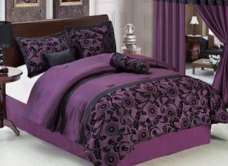 purple black comforter queen in Bed in a Bag
