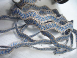 Natural Ric Rack Sewing Tape / Ribbon   Embroidery Blue Spike of 