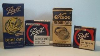 Vtg boxes of kerr & Bell mason jar lids and rubber seals