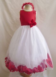 NWT RED CHRISTMAS PAGEANT PARTY FORMAL FLOWER GIRL DRESS 18 24M 2 4 6 
