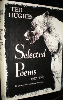 TED HUGHES Selected Poems 1957 1967 HCDJ 1st Ed Leonard Baskin 