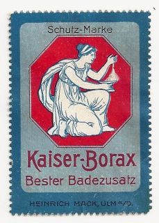 Poster Stamp Schutz Marke Kaiser Borax Bester Badezusatz