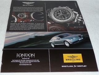 BREITLING FOR BENTLEY MENS WATCH FULL PAGE ADVERTISEMENT