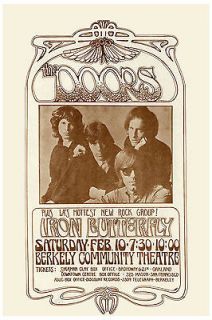   & The Doors with Iron Butterfly at Berkeley Concert Poster 1969
