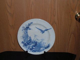 WILLIAM BROWNFIELD & SONS WILDLIFE IN THE ALPS PLATE STAFFORDSHIRE 