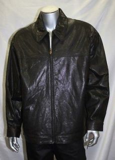 Pelle Pelle BLACK OSTRICH STYLE 100% Genuine Leather Jacket