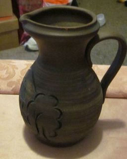 Vintage Handarbeit Pottery Pitcher 6 1/2in Tall by 5in Wide Deep 