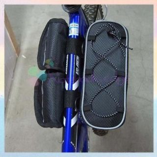 Bike Bicycle Cycle 4 In 1 Frame Front Tube Bag Rack Pannier Pouch w 