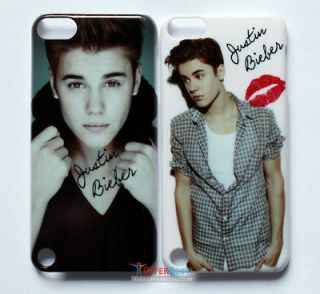 2PCS Justin Bieber Hard back case cover for ipod touch 5th 5 Gen 5G 