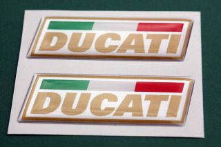 DOMED 3D DUCATI STICKERS with italian flag