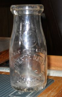 woodstock ill milk bottle half pint oakside dairy embossed 1934