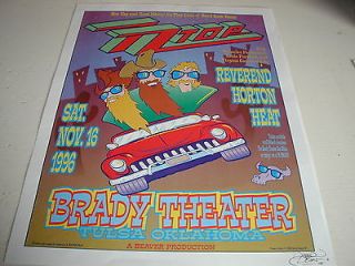 ZZ TOP ARTIST SIGNED POSTER LOT # 7024