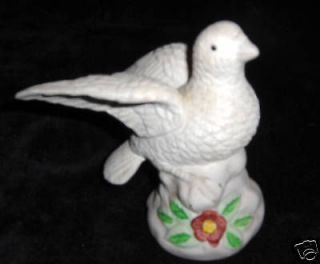 BIRD ceramic POTTERY dove FLORAL bird VINTAGE figurine