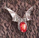 Gothic Red Stone Owl Bird Brooch Pin Adult Jewelry NEW