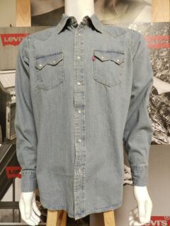 LEVIS MENS CLASSIC DENIM WESTERN PEARL SNAP FRONT SHIRT MARLEY TINT