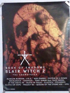 BLAIR WITCH 2 SOUNDTRACK POSTER 2000 MARILYN MANSON P.O.D. NICKELBACK 
