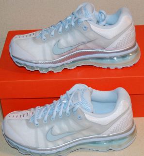 New Nike Air Max 2009 (GS Girls ) White/Blue Athletic Shoes 6 Youth