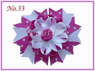30 Girl 4.5 Novel Swallowtail Nest hair bows Clip Rose 82 No. D3B