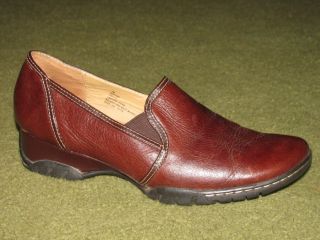 Bjorndal red wine brown leather slip on shoe womens 7 M walking 