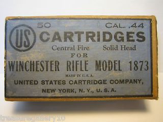 Rare Empty Blue Box .44 Caliber 50 Cartridges Winchester Rifle Model 