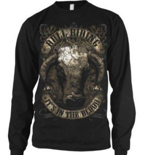 Bull Riding Thermal Long Sleeve Shirt Rodeo Its In The Blood Design