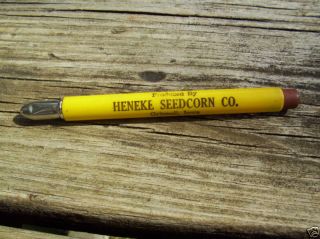Vintage Heneke Seed Corn Co. Advertising Pencil, Iowa