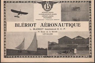 FA 1913 BLERIOT AERONAUTICS PLANE HYDRO PNYDRES AIR BOAT SAIL 