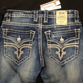 Rock Revival Mens Jeans Size 32 Waist RJ8760T4 Blue Xavier T4 Straight 