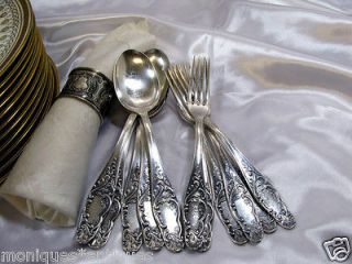 ANTIQUE FRENCH LOUIS XVI SILVER 12 PC SET SERVICE FOR 6