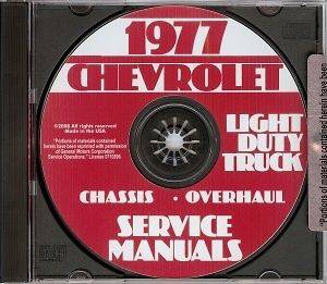 CHEVROLET 1977 Pickup, Van, Blazer, Suburban & Truck Shop Manual CD