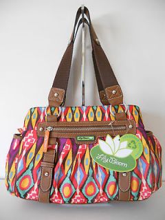 NWT $65 LILY BLOOM Waka Waka Aztec Ikat Recycled Satchel Handbag 