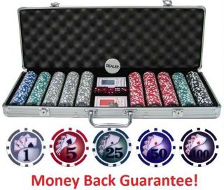 13.5g 500 Count Professional Casino Yin Yang CLAY Poker Chip Set w 