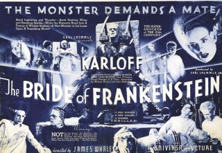   Bride of Frankenstein (1935) Boris Karloff Horror movie poster print 3