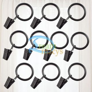 10pcs Window Curtain Metal Rings With Clips And Eyelets 1 inch Inner 