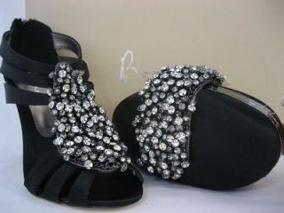 Bourne Black Leigh £174 4 8 Sandals Sparkly Diamante Jewel Encrusted 