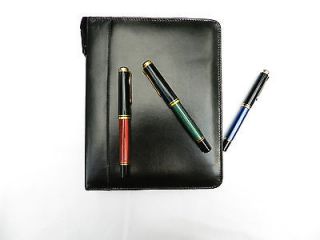 Fountain Pen Case for 24 Pens Leather Black New and Improved