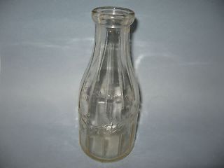 Old Bordens Ribbed Glass Milk Bottle 1 Quart