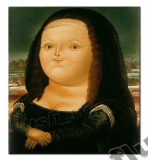 Fernando Botero Repro Mona Lisa Smile Oil Painting Art