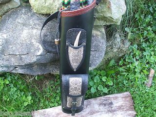 BROADHEAD KNIFE LEATHER BACK QUIVER / ARCHERY RIGHT OR LEFT 3 POINT 