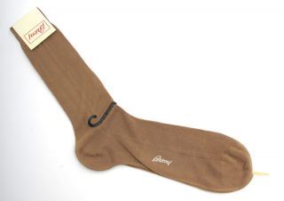 New BRIONI Italy Mens Gray Cotton Dress Socks Large 10.5 11 11.5 12 