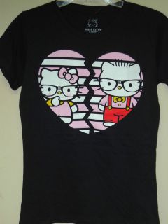Hello Kitty Black ( Nerdy Kittys in Broken Heart ) T Shirt