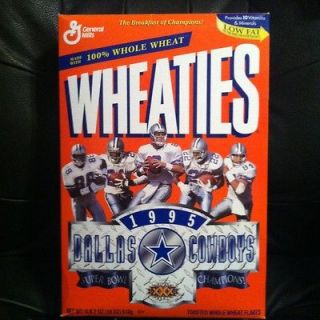 Wheaties 1995 Dallas Cowboys NFL Champions Sealed Cereal Box