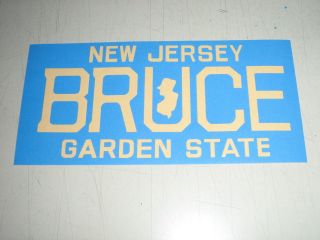 Springsteen / Bruce N.J. license plate sticker / Exc.New cond.