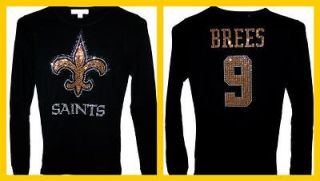 New Orleans Saints Drew Brees Bling Jersey Tank Top Tee T Shirt LONG 