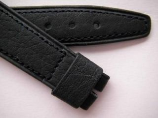 Eterna dark blue stitched leather watch strap 17 mm