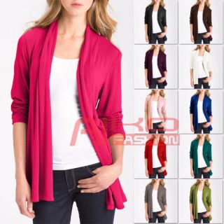 Womens Long Sleeve Cardigan Ladies Jacket with Pockets Size S M L XL 