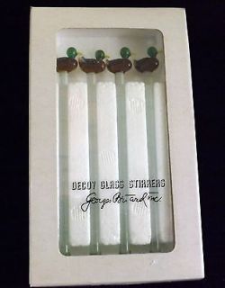 Glass Stirrers by Georges Briard  Duck Decoy Theme  LNIB
