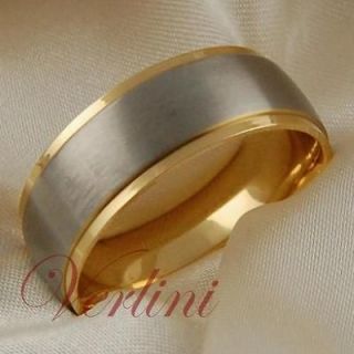 Titanium Mens Ring 14k Gold Wedding Band Matte Top Jewelry size 6 13