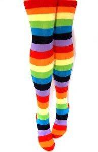 Rainbow Brite Thigh High Striped Cotton Socks Costume